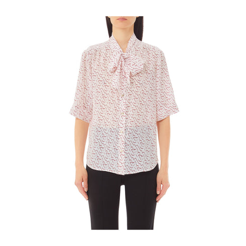 Liu Jo Camicia elegante Camicia Donna a maniche corte con fiocco Bianco rosso - Francavilla Moda